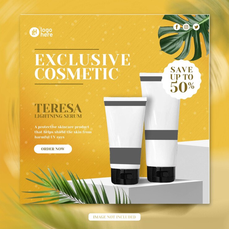 Skin Care Cosmetic Beauty Skin Product Promotion Sociale media Instagram Banner sjabloon
