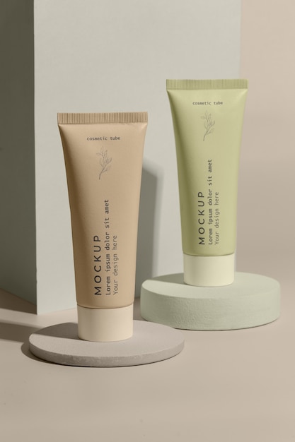 Skin care cosmetic tube mockup