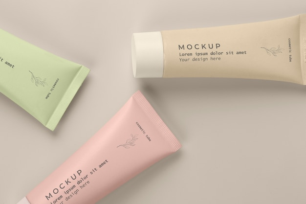 Skin care cosmetic tube mockup