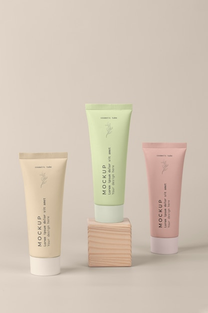 PSD skin care cosmetic tube mockup