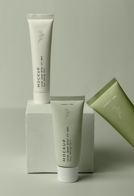 Skin care cosmetic tube mockup