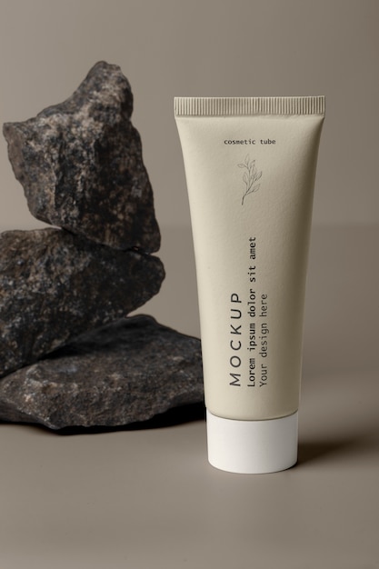 Skin care cosmetic tube mockup