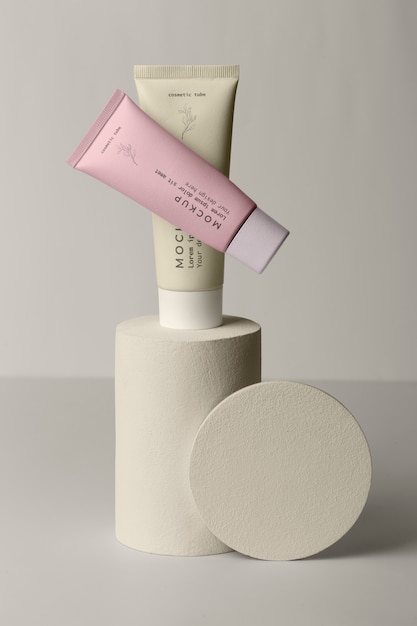 PSD skin care cosmetic tube mockup