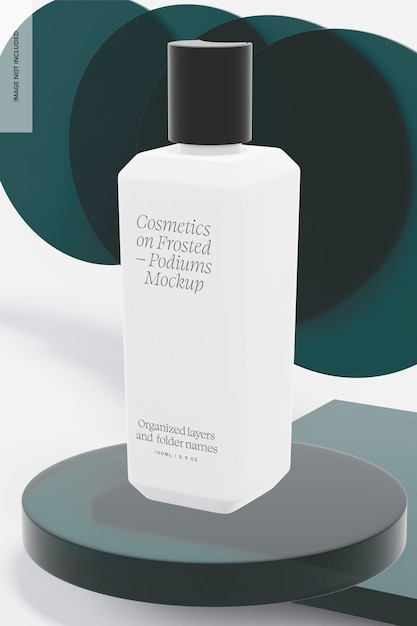 skin care cream bottle mockup, right view