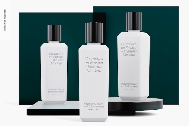 skin care cream bottle set mockup