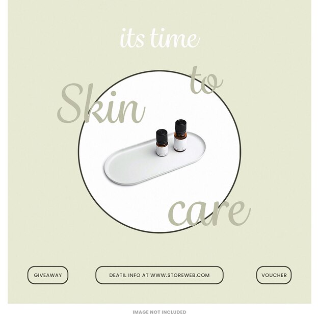 Skin care instagram post ontwerp sjabloon psd.