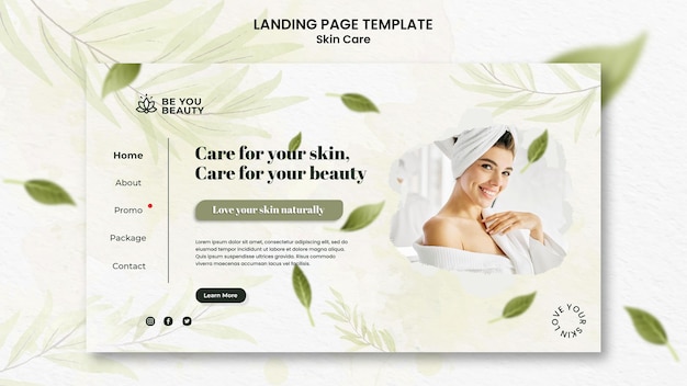 Skin care landing page template