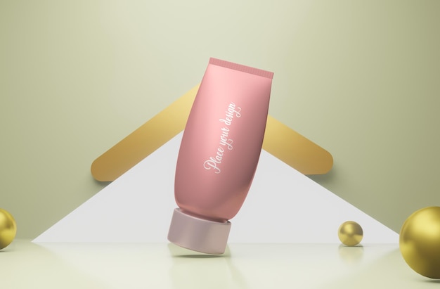 PSD mockup di confezione di tubi cosmetici idratanti per la cura della pelle psd premium