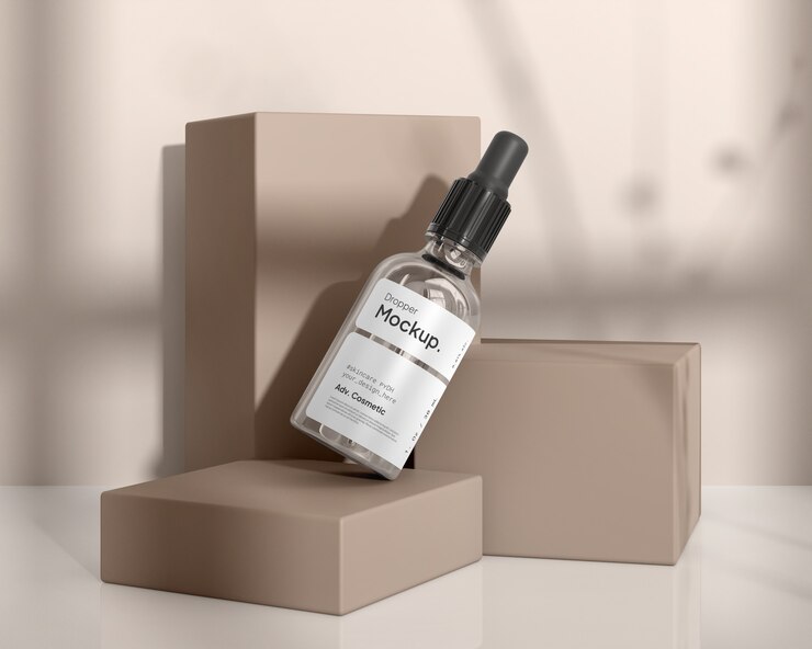 PSD skin care packaging design mockup