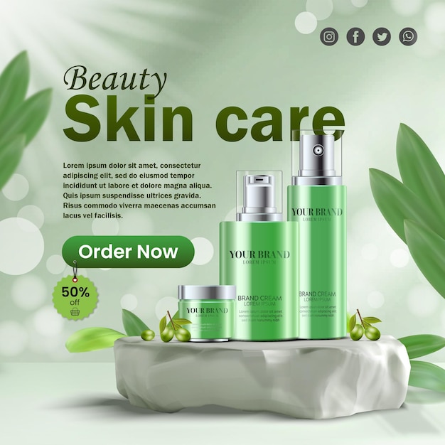 PSD skin care product or beauty skin care