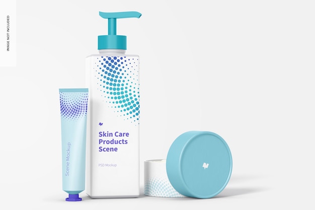 Skin care products scene mockup 02