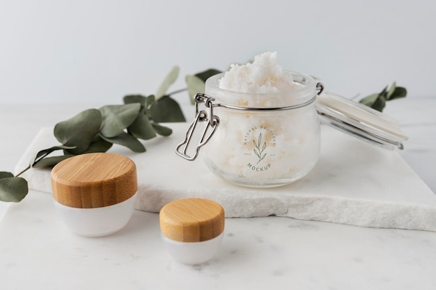 PSD skin care shea butter in jar mock-up