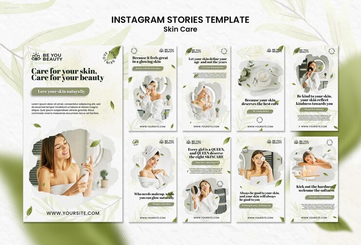 PSD skin care social media stories pack