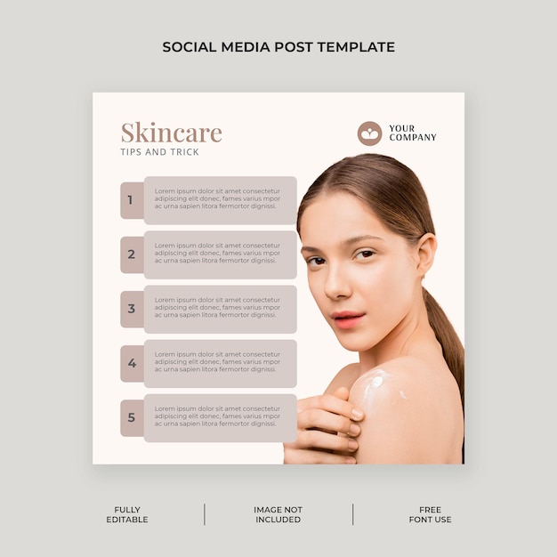 PSD skin care tips and trick instagram post