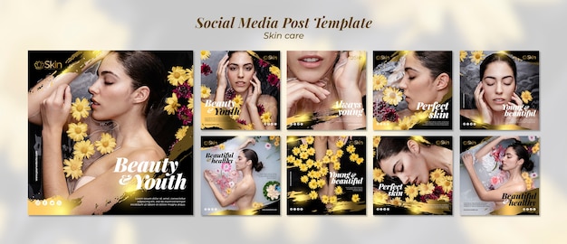 Skin care treatment social media post template