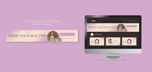 Skin care youtube banner template