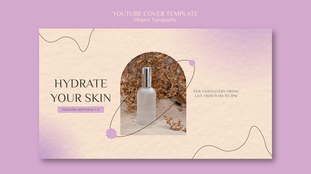 PSD modello di copertina di youtube per la cura della pelle