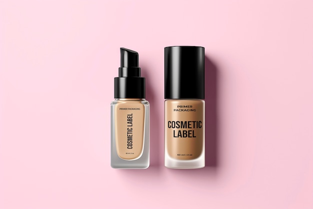 PSD skin routine cosmetic makeup packaging mockup