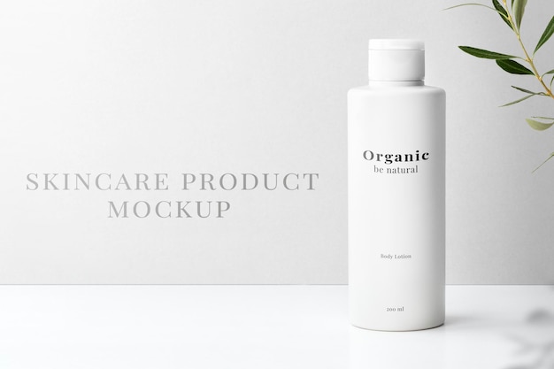 PSD skincare bottle mockup psd for beauty products in minimal design