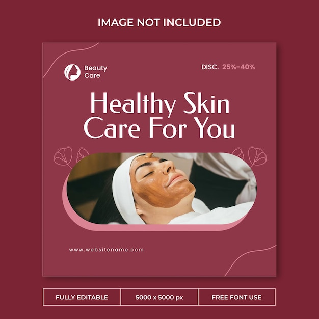 Skincare instagram post psd template