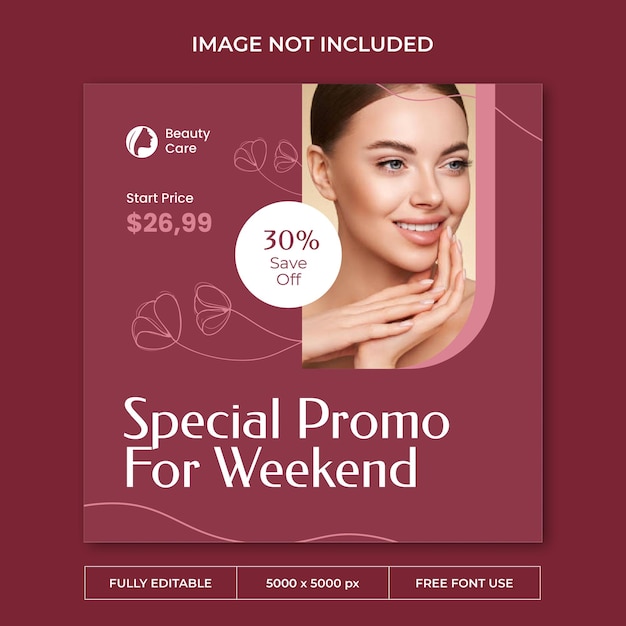 PSD skincare instagram post psd template