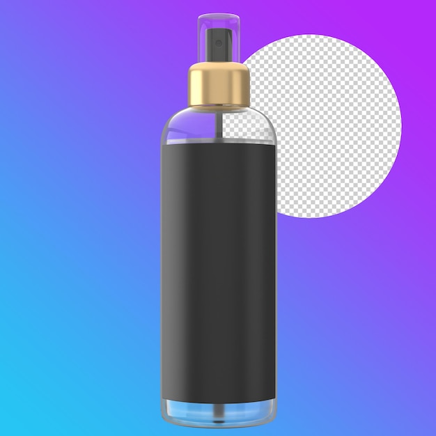 PSD mockup spray per animali domestici per la cura della pelle confezione trasparente in oro nero