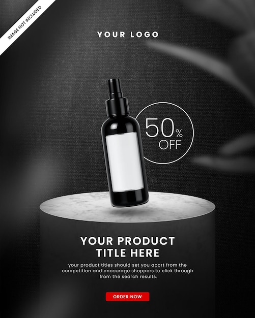 Skincare product sale poster template