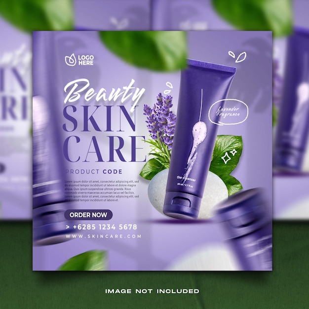 Skincare product social media template