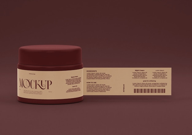 PSD skincare product with label mockup