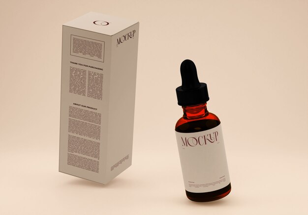 PSD skincare product with label mockup