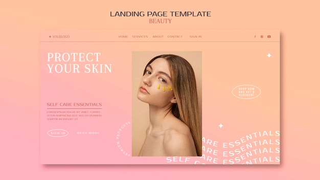 PSD skincare products landing page