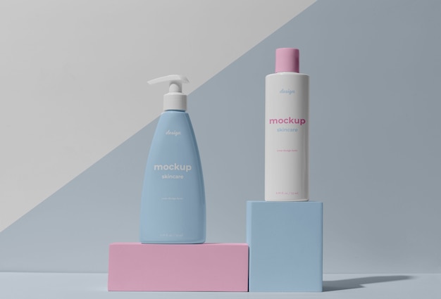 Skincare products mock-up arrangement