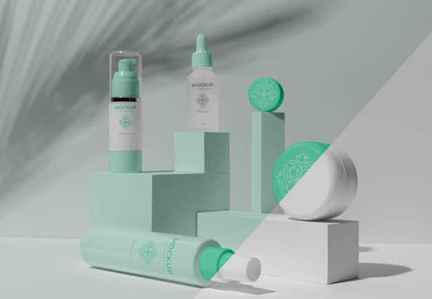 PSD skincare products mock-up arrangement