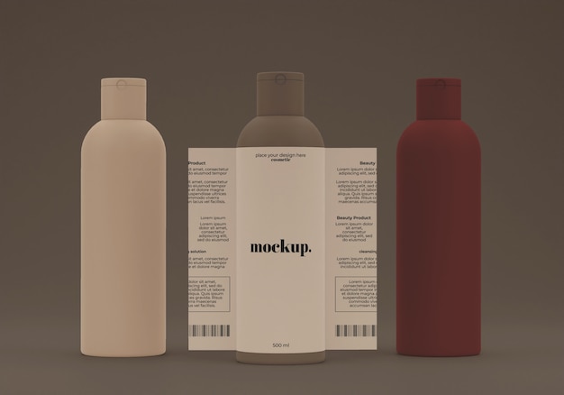 PSD skincare products with labels mockup