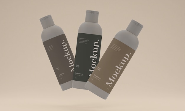 PSD skincare products with labels mockup