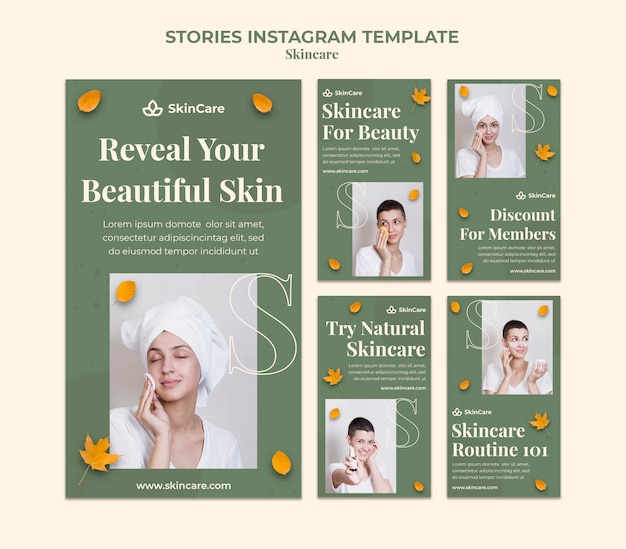 Skincare social media stories