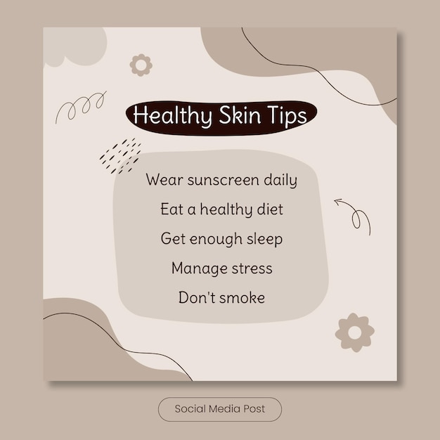 Skincare tips instagram post banner template