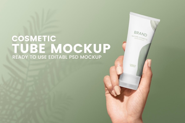 PSD skincare tube mockup psd box for beauty brands