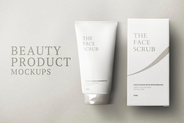 Skincare tube mockup psd met verpakking voor beauty merken beauty