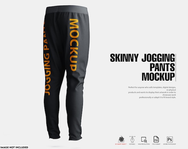 PSD skinny jogging pant for men mockup