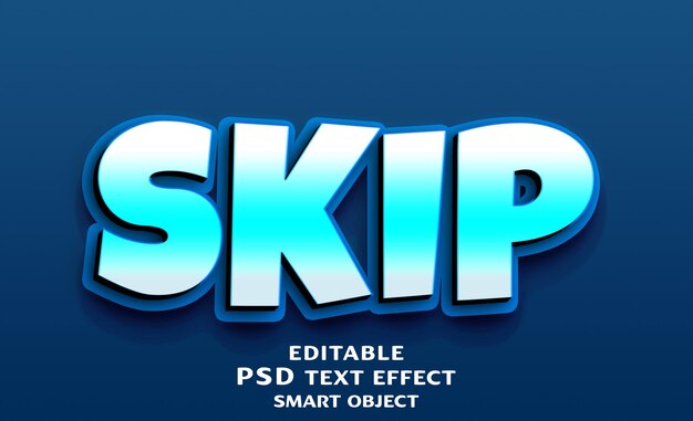 Skip 3d text effect design