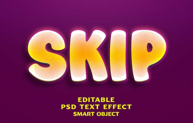 Skip 3d text effect design