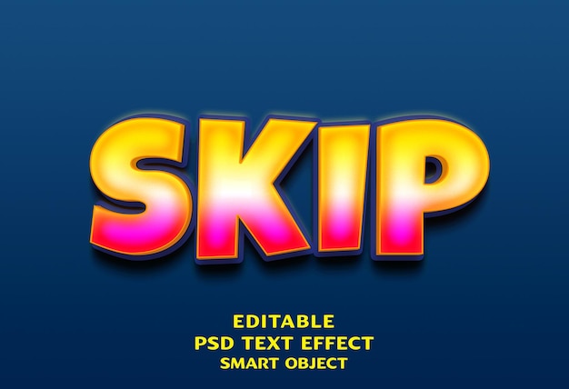 Skip 3d text effect design