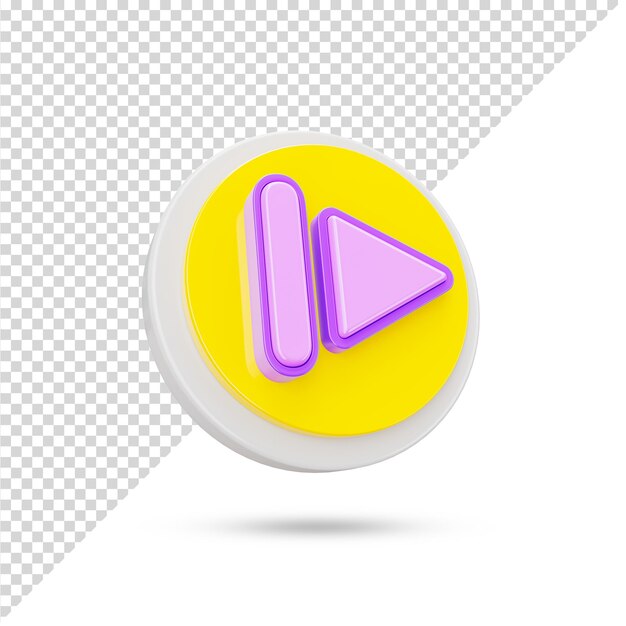 Skip forward 3d transparent icon. 3d rendered. 3d symbol and sign