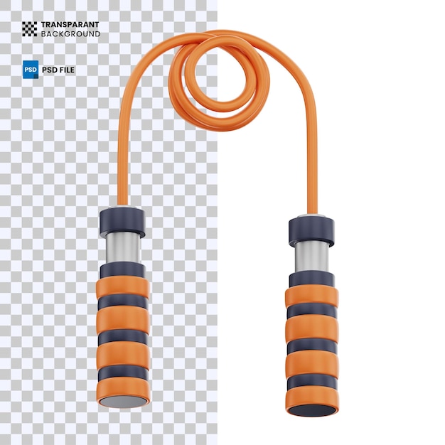 PSD skipping rope exercise 3d sport gym fitness equipment icon illustration