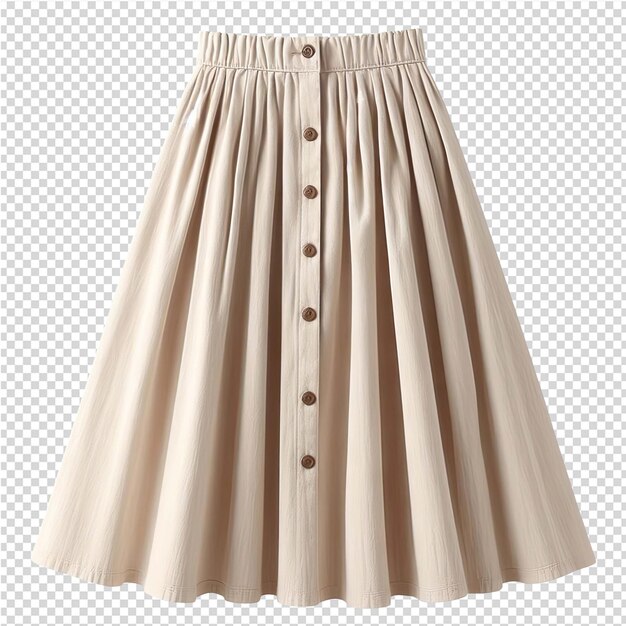 A skirt with a button on the front and the bottom half of it