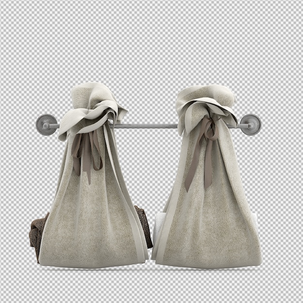 Składane ręczniki 3D render renderowania