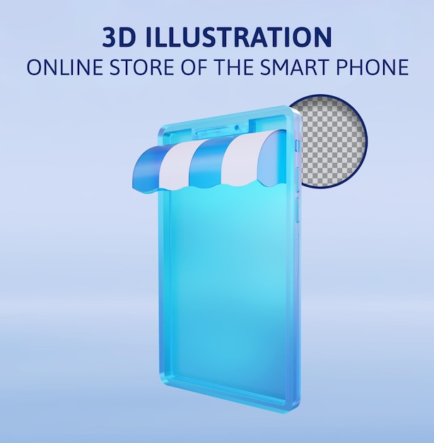 sklep internetowy smartfona ilustracja renderingu 3D