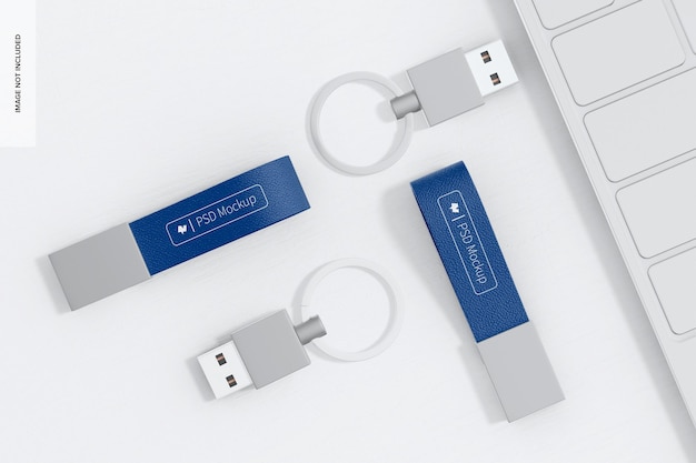 Skórzane Breloki Usb Makieta