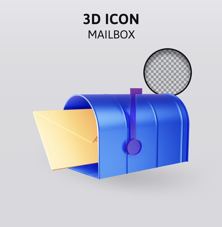 PSD skrzynka pocztowa ilustracja renderowania 3d